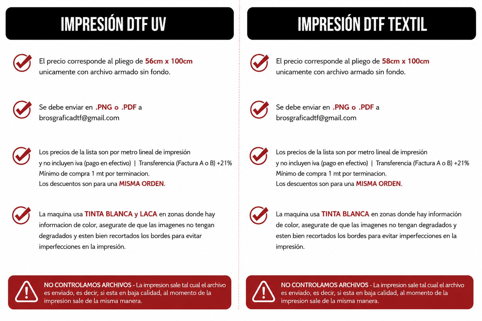 Cómo enviar tus archivos para impresión DTF UV y DTF Textil